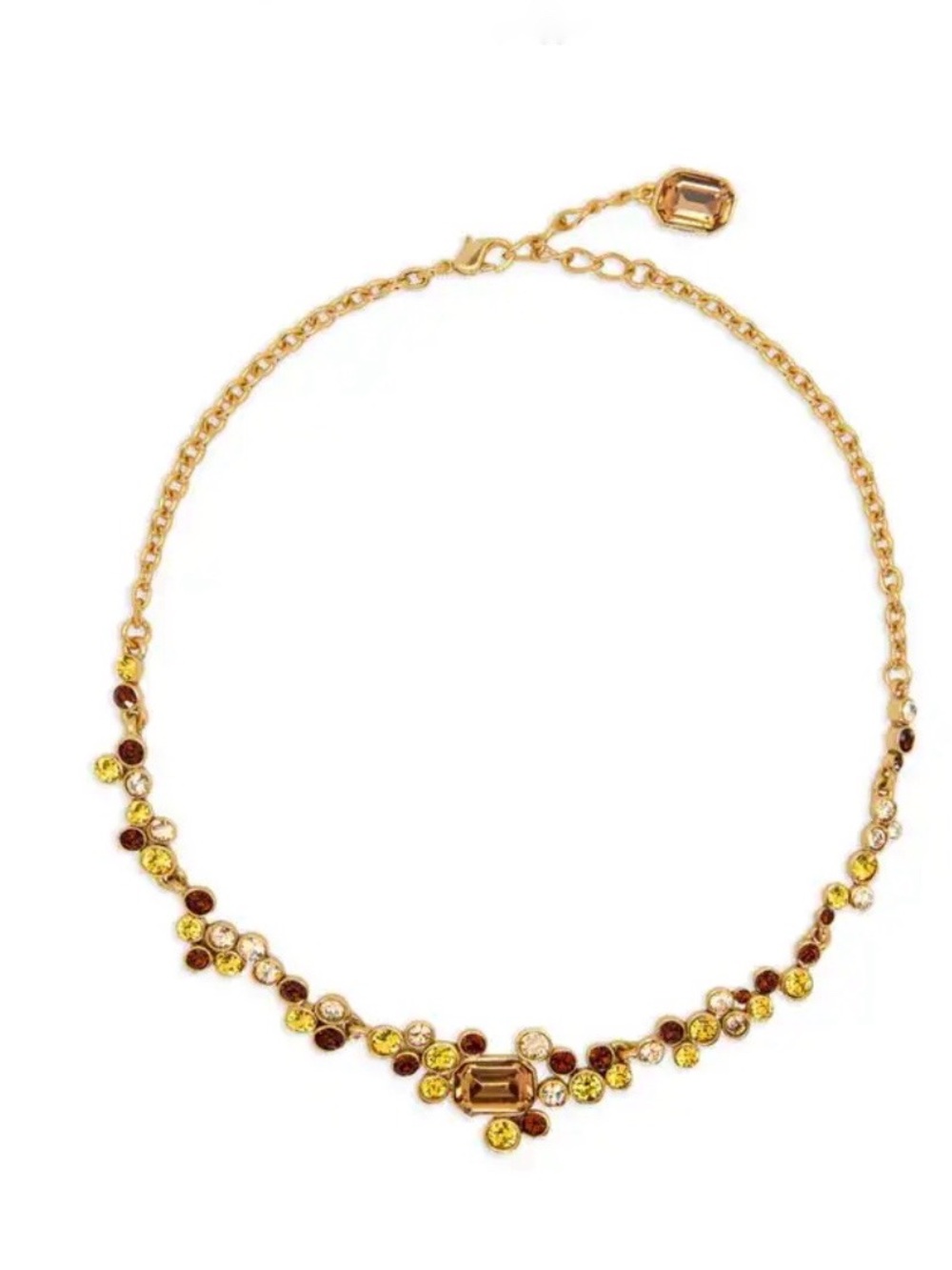 Oscar de la Renta Mixed Crystal Cluster Necklace NWT